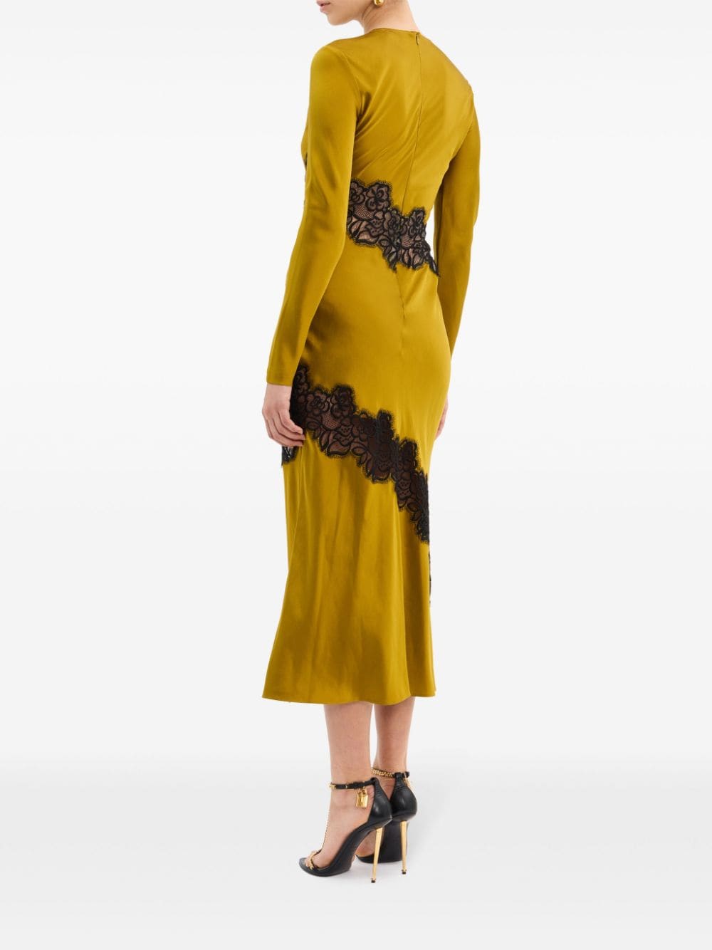 Shop Rebecca Vallance Selena Slip Midi Dress In Yellow