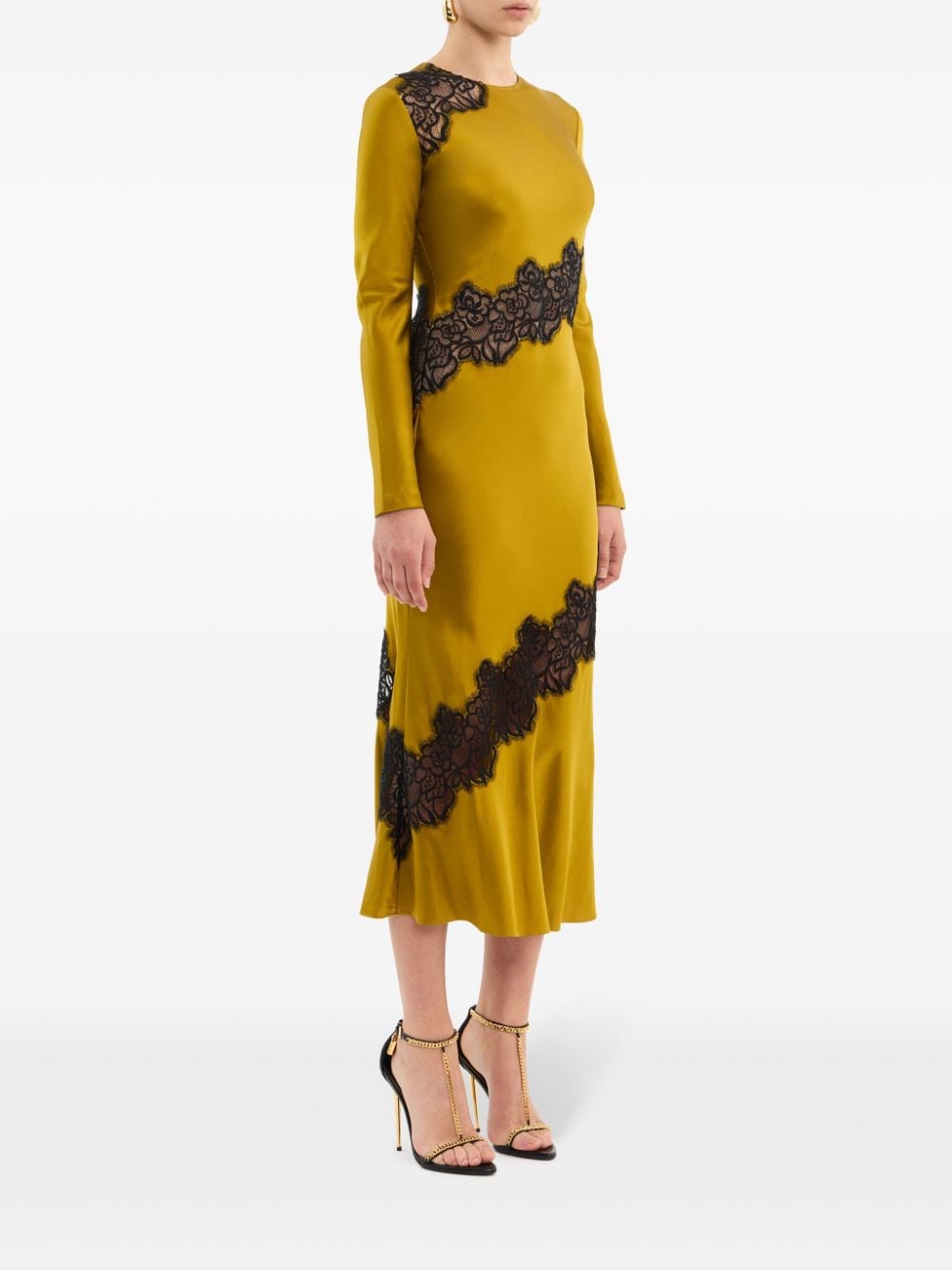 Shop Rebecca Vallance Selena Slip Midi Dress In Yellow