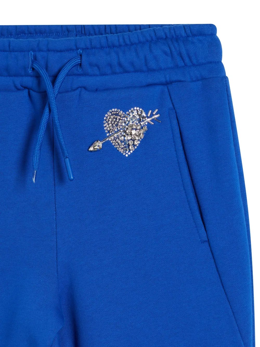 Shop Msgm Rhinestone-embellished Track Pants In Blue