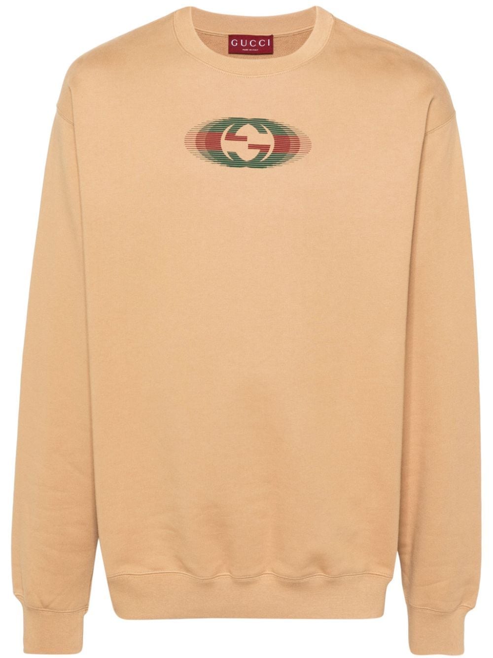 Shop Gucci Interlocking G-print Cotton Sweatshirt In Brown