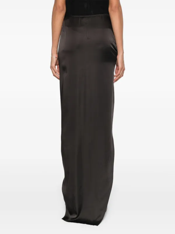 RICK OWENS 関税込 Edfuスカート Rick Owens DRKSHDW: Black Edfu Maxi Skirt | SSENSE