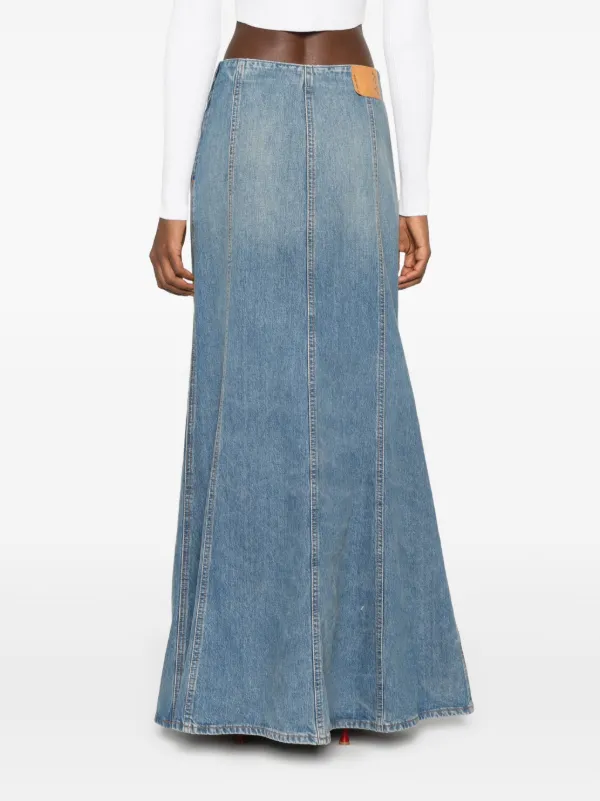 Haikure Seamed Denim Midi Skirt | Blue | FARFETCH