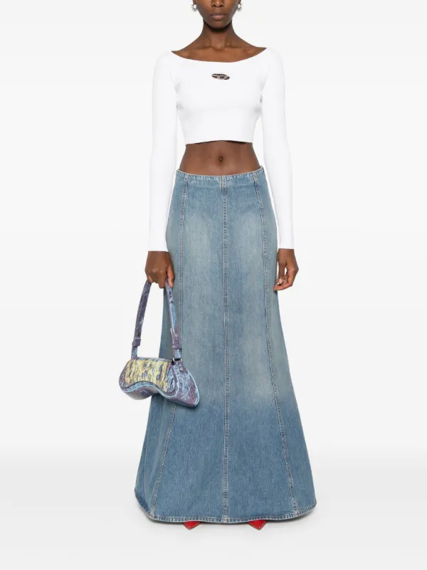 スカート HAIKURE SKIRT (HEW08070DF173) HAIKURE Serenity paneled denim midi skirt | NET-A-PORTER