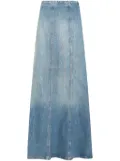 Haikure seamed denim midi skirt - Blue