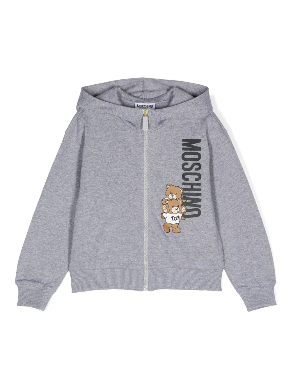 Moschino Kids logo-print cotton hoodie | Grey | Image 1