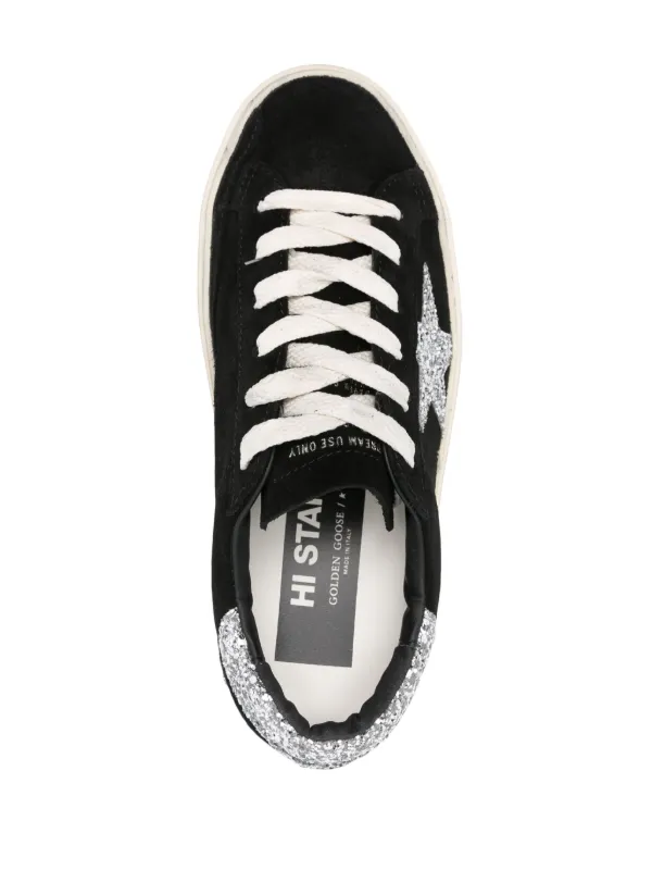 Hi Star in suede with silver leather star and leather heel tab | Golden  Goose