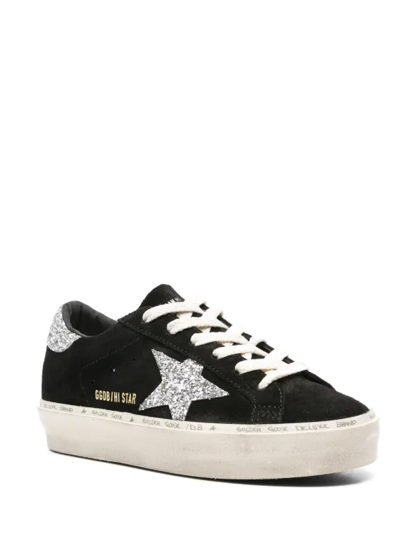 Golden  HI STAR スニーカー ブラック Golden Goose Hi Star Suede Glitter Star Sneakers | Black | FARFETCH