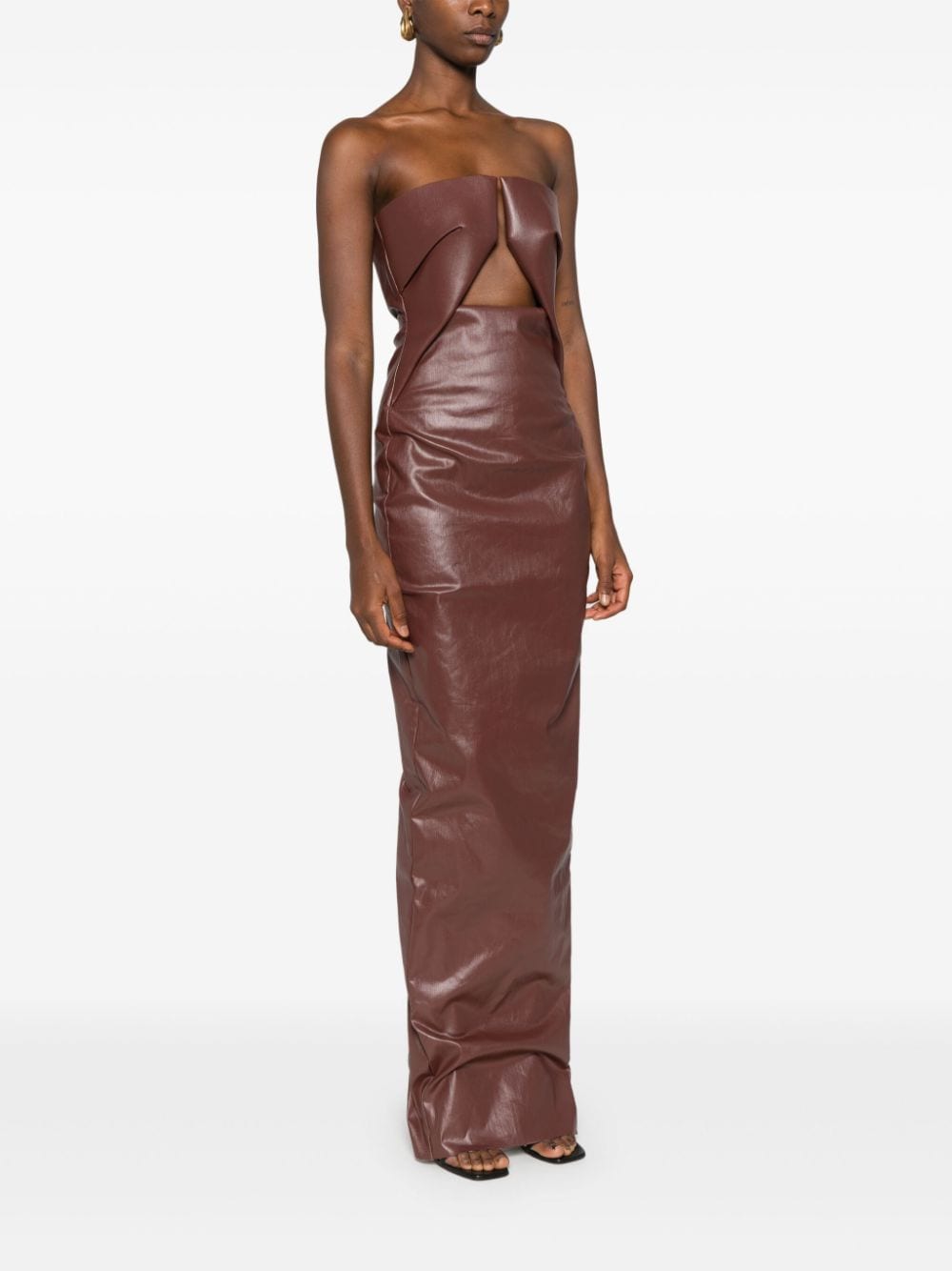 Shop Rick Owens Prong Dress In Brown