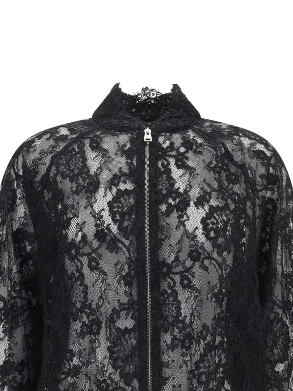 Ermanno Scervino floral-lace Bomber Jacket Black FARFETCH UK