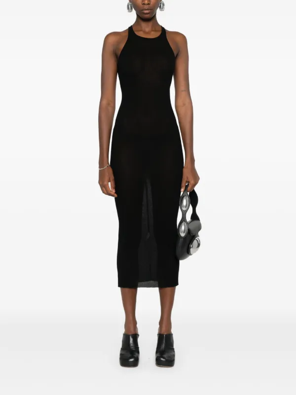 open lace back dress Black Ribbed Maternity Tank Midi Dress – PinkBlush