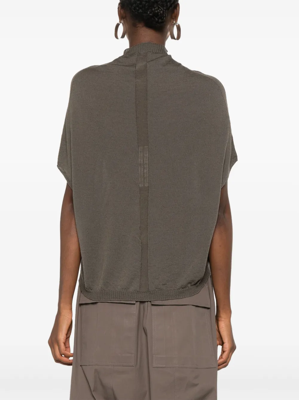 Rick Owens DRKSHDW Wollen top met col Bruin