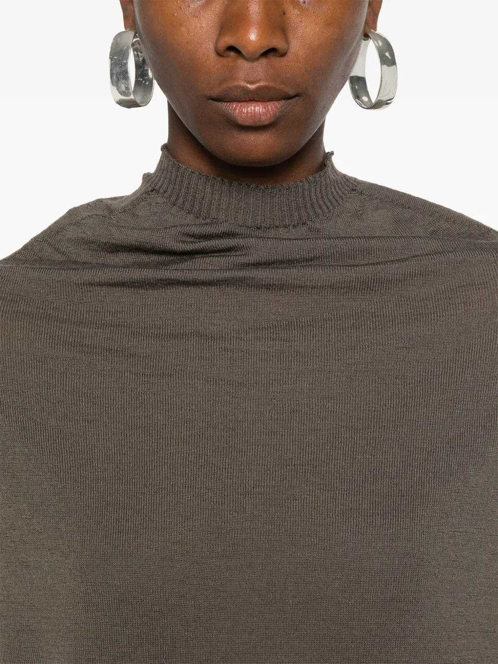 Rick Owens DRKSHDW Wollen top met col Bruin