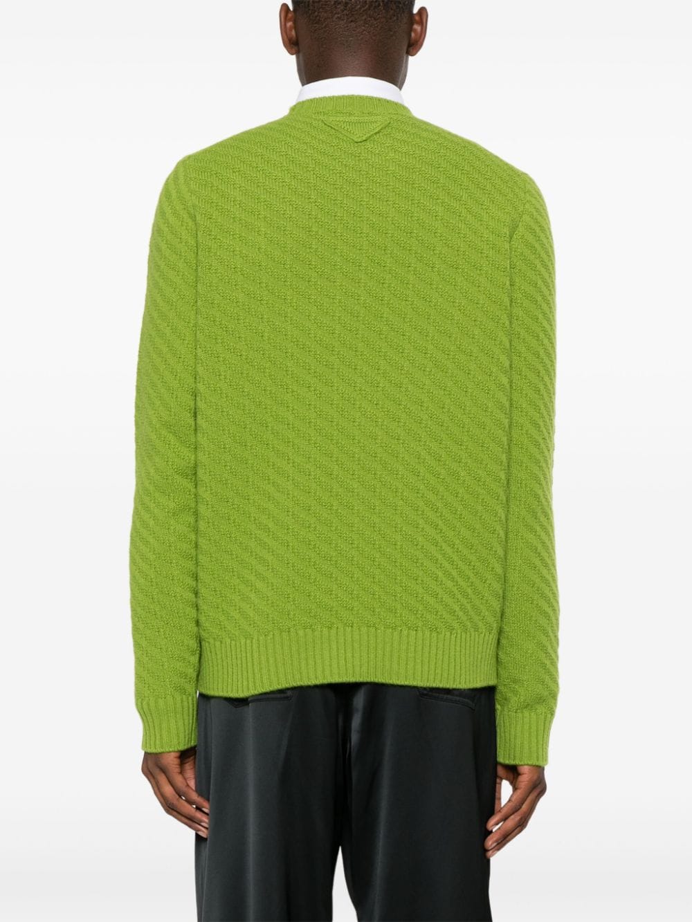 Shop Prada Ribbed-knit Jumper In Grün