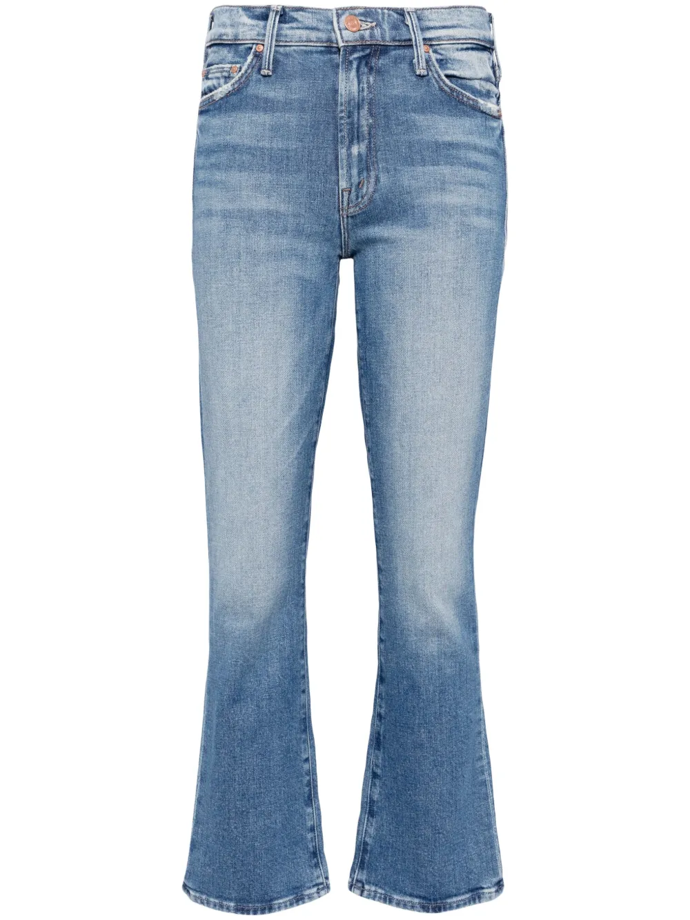 Mother The Insider Crop Step Fray Jeans Not Rough Enough In Blue