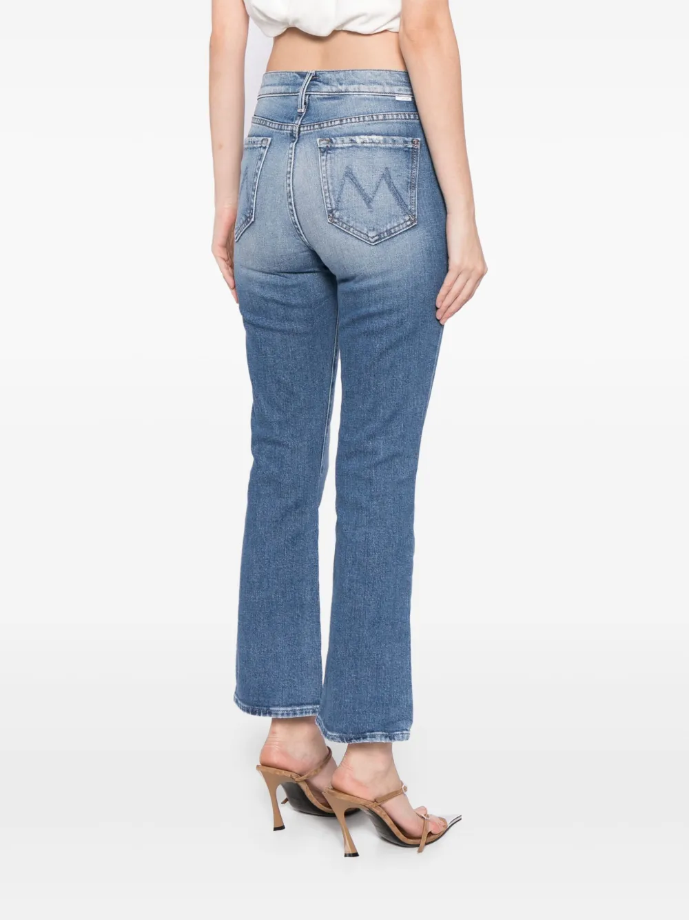 Mother The Insider Crop Step Fray Jeans Not Rough Enough In Blue