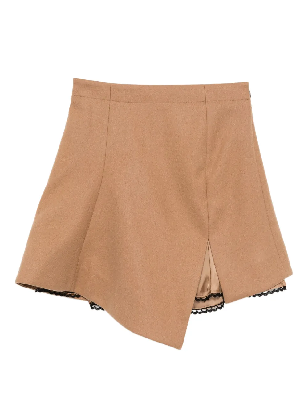 Sacai asymmetric lace-trim skirt Bruin