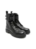 Balmain Kids logo-patch boots - Black