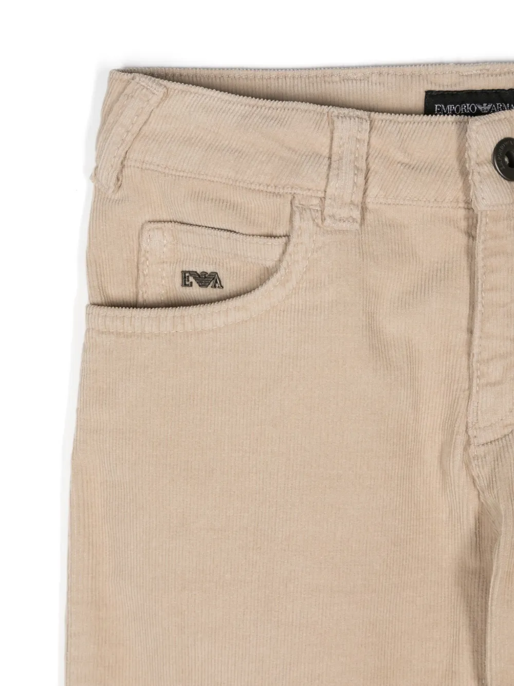 Emporio Armani Kids Ribfluwelen broek Beige