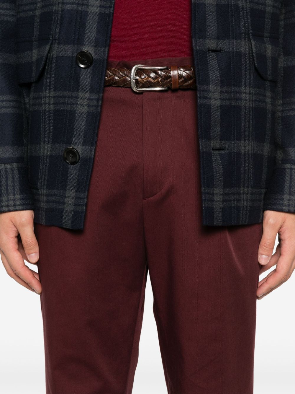 Shop Etro Tailored Trousers In Red