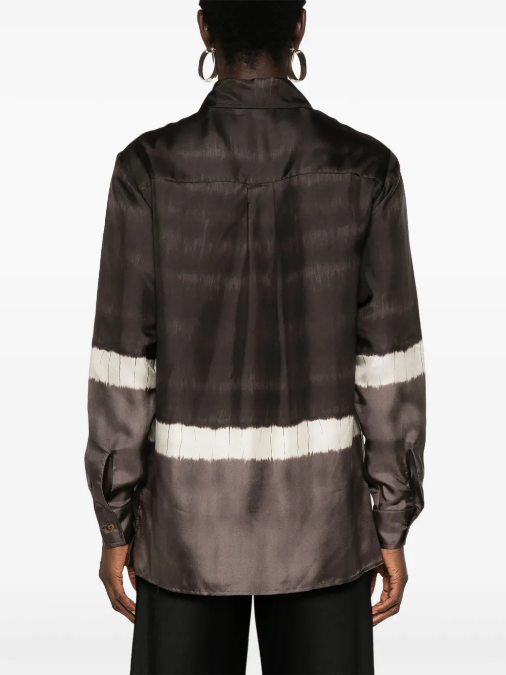 P.A.R.O.S.H. Shirt met tie-dye print Bruin