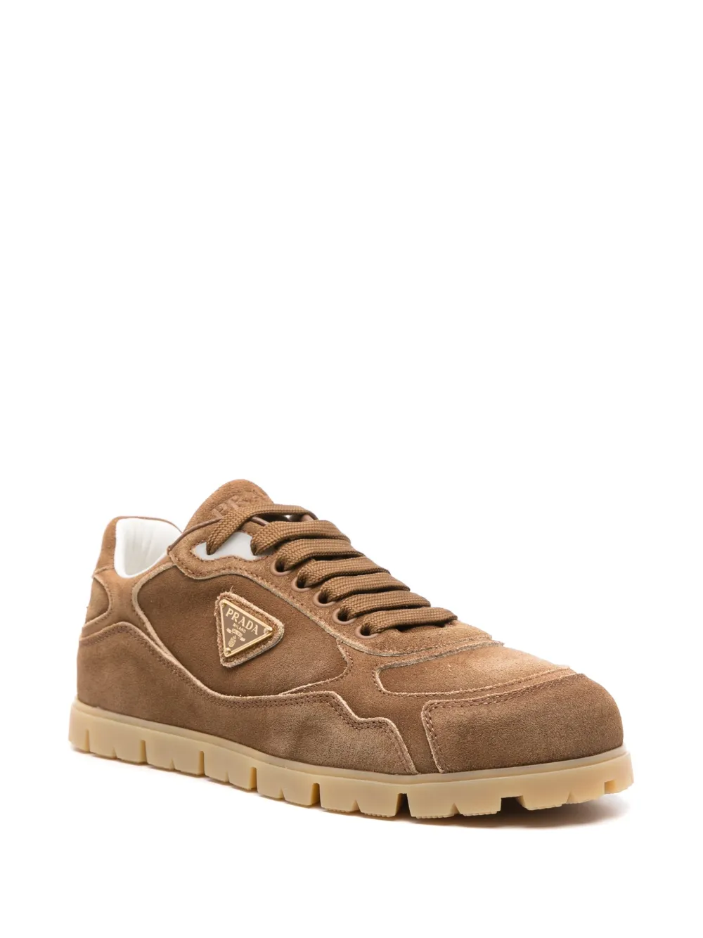 Prada enamel triangle-logo trainers - Bruin