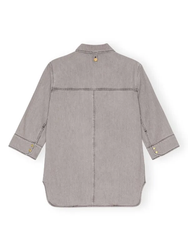 GANNI Denim Shirt | Grey | FARFETCH AZ