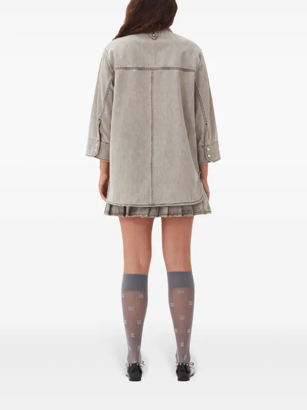 GANNI Denim Shirt | Grey | FARFETCH AZ