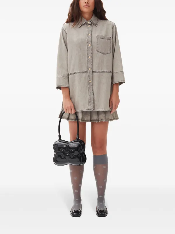 GANNI Denim Shirt | Grey | FARFETCH AZ