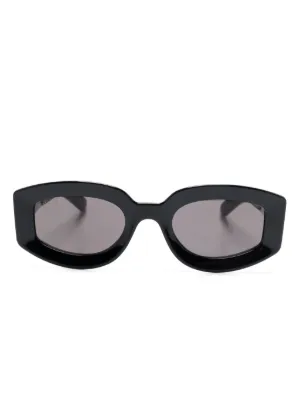 Gucci Eyewear オーバルフレーム サングラス | ブラック | FARFETCH JP
