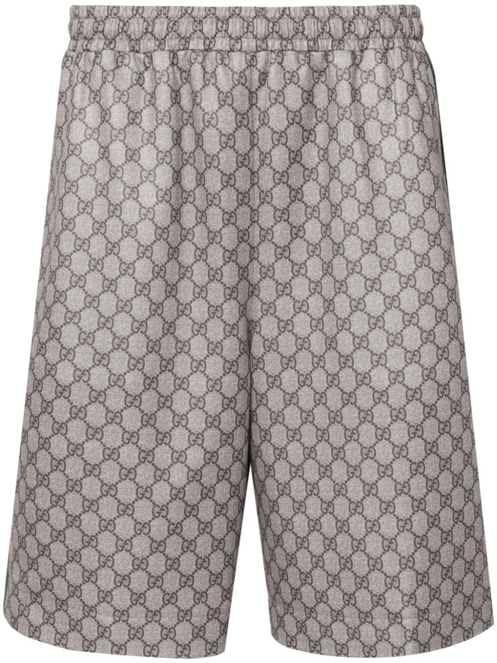 Shop Gucci Web Shorts In Neutrals