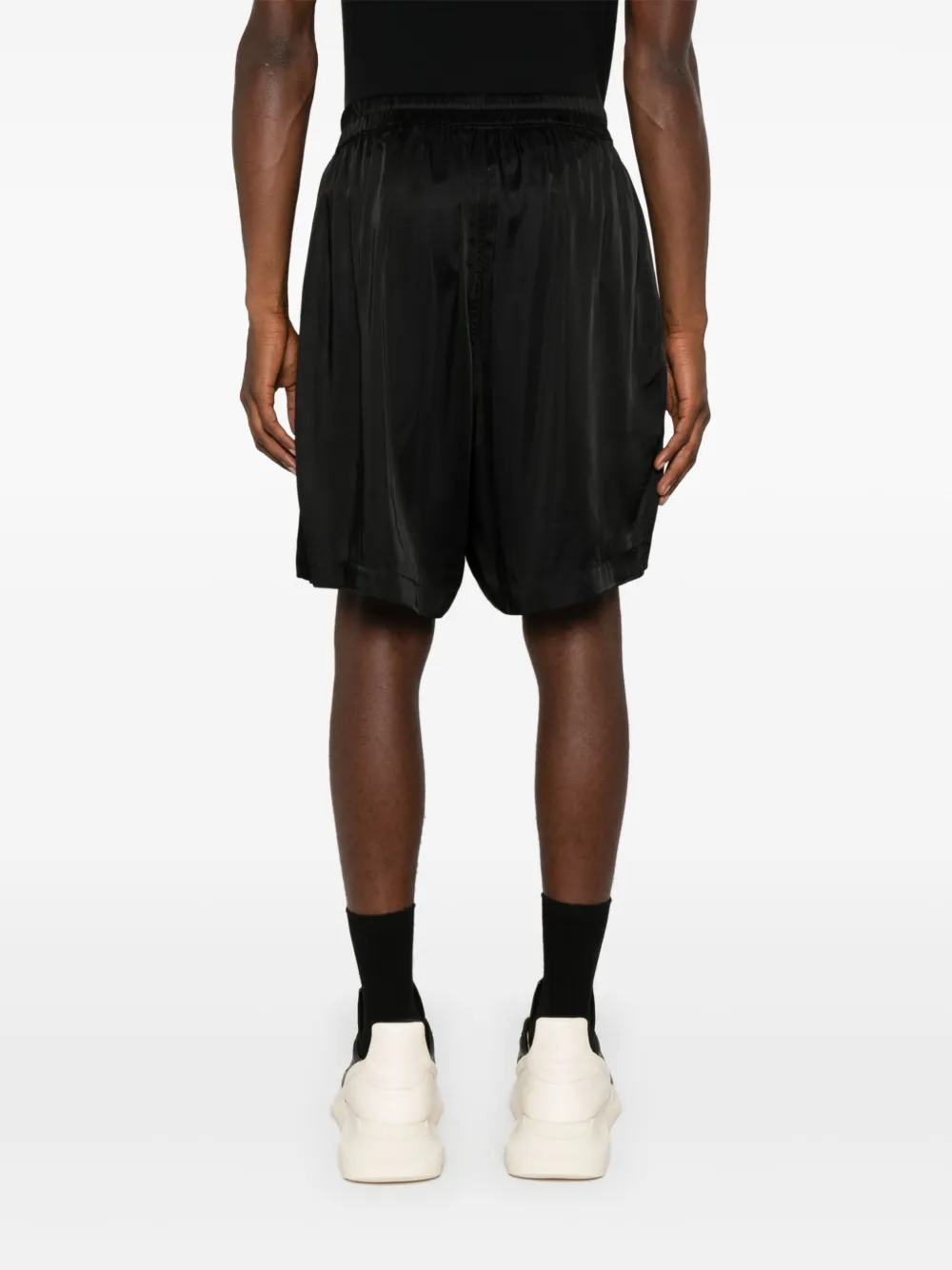Rick Owens Satijnen shorts met trekkoord Zwart