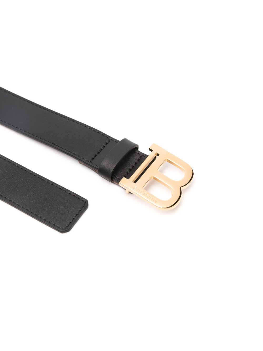 Balmain Kids logo-buckle belt - Black