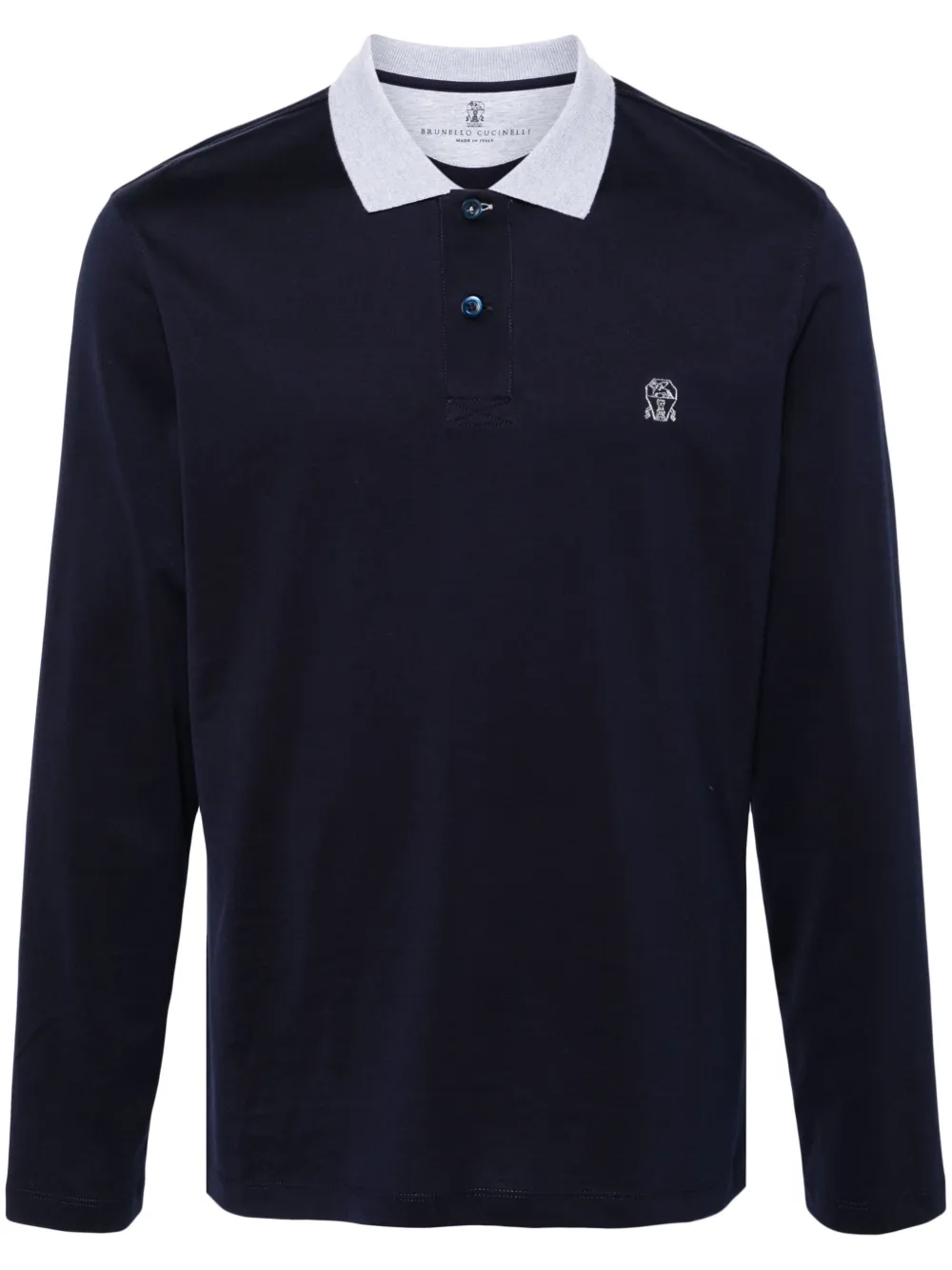 Brunello Cucinelli Poloshirt met geborduurd logo Blauw