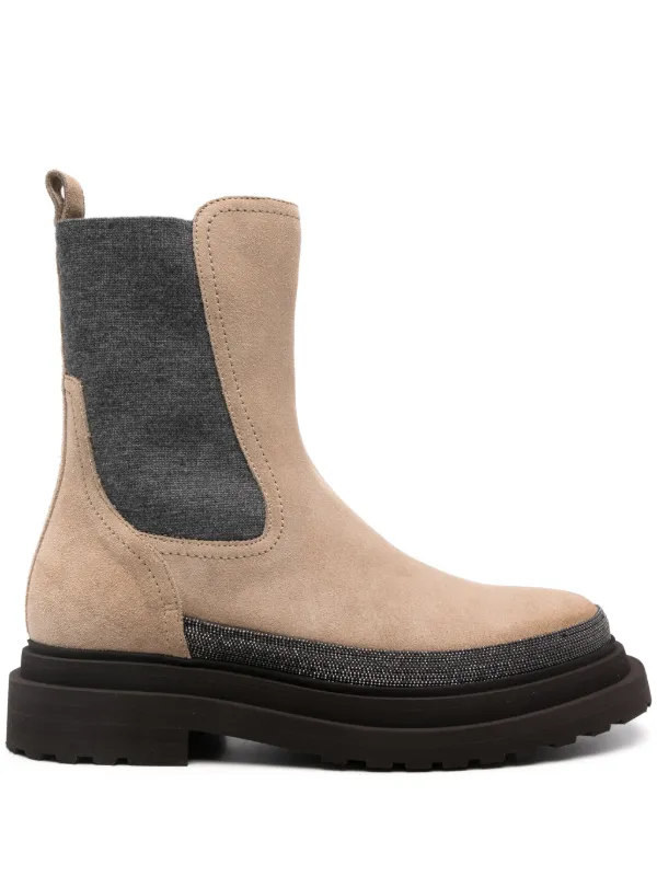 ショートブーツ・ブーティ BRUNELLO CUCINELLI SUEDE LEATHER CHELSEA BOOTS Brunello Cucinelli Suede Chelsea Boots | Brown | FARFETCH PL