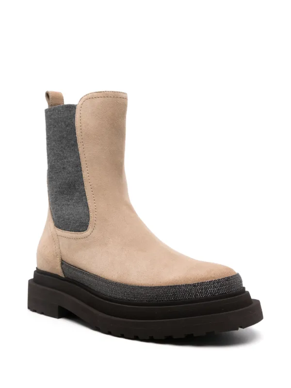 Brunello Cucinelli スエード チェルシーブーツ | ニュートラル 