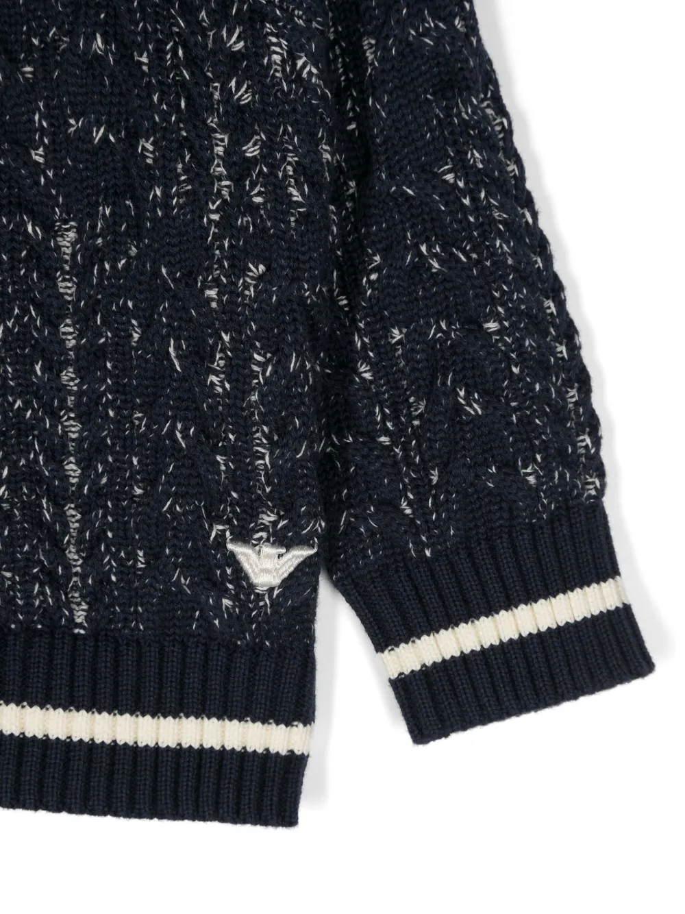 Emporio Armani Kids Gebreid vest met geborduurd logo Blauw