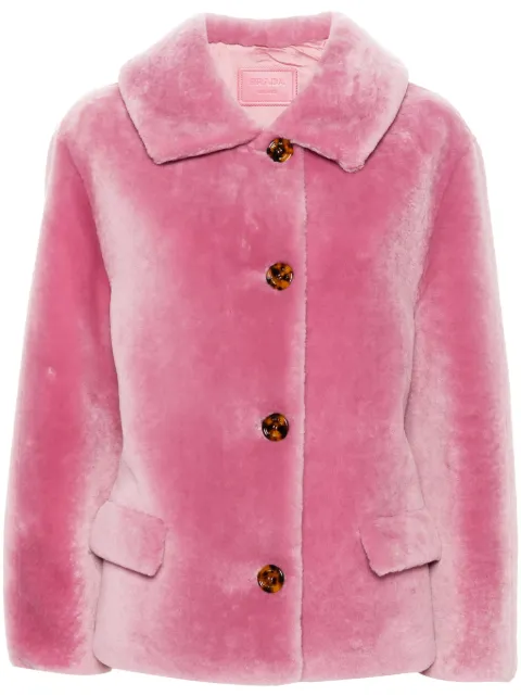 Prada single-breasted shearling jacket