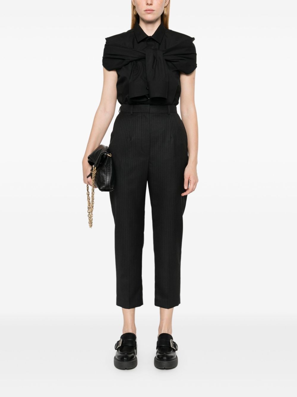 Shop Alexander Mcqueen Pinstripe-pattern Trousers In Grey