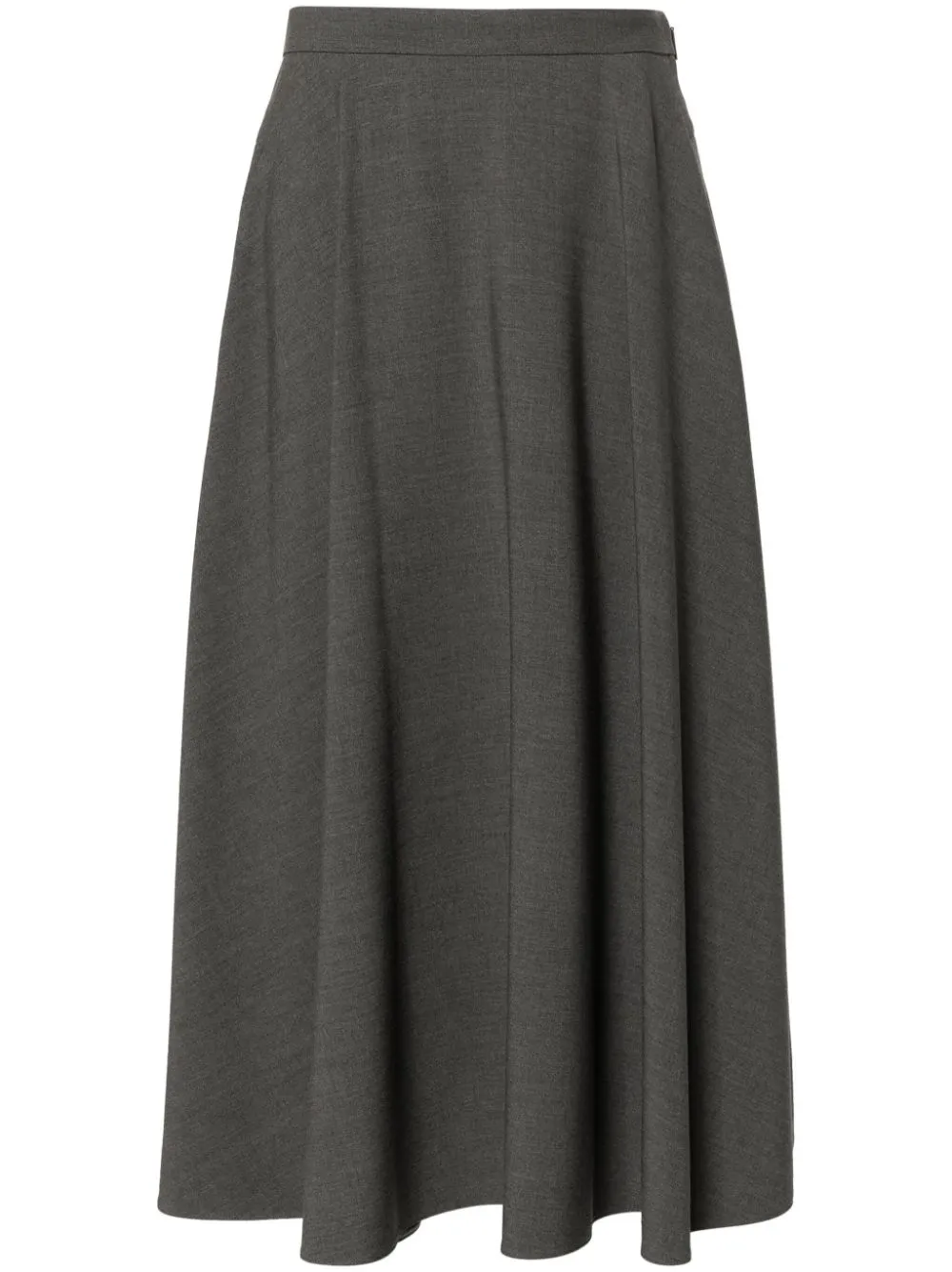 Valentino Midi Skirt In Active Gabardine In Grey