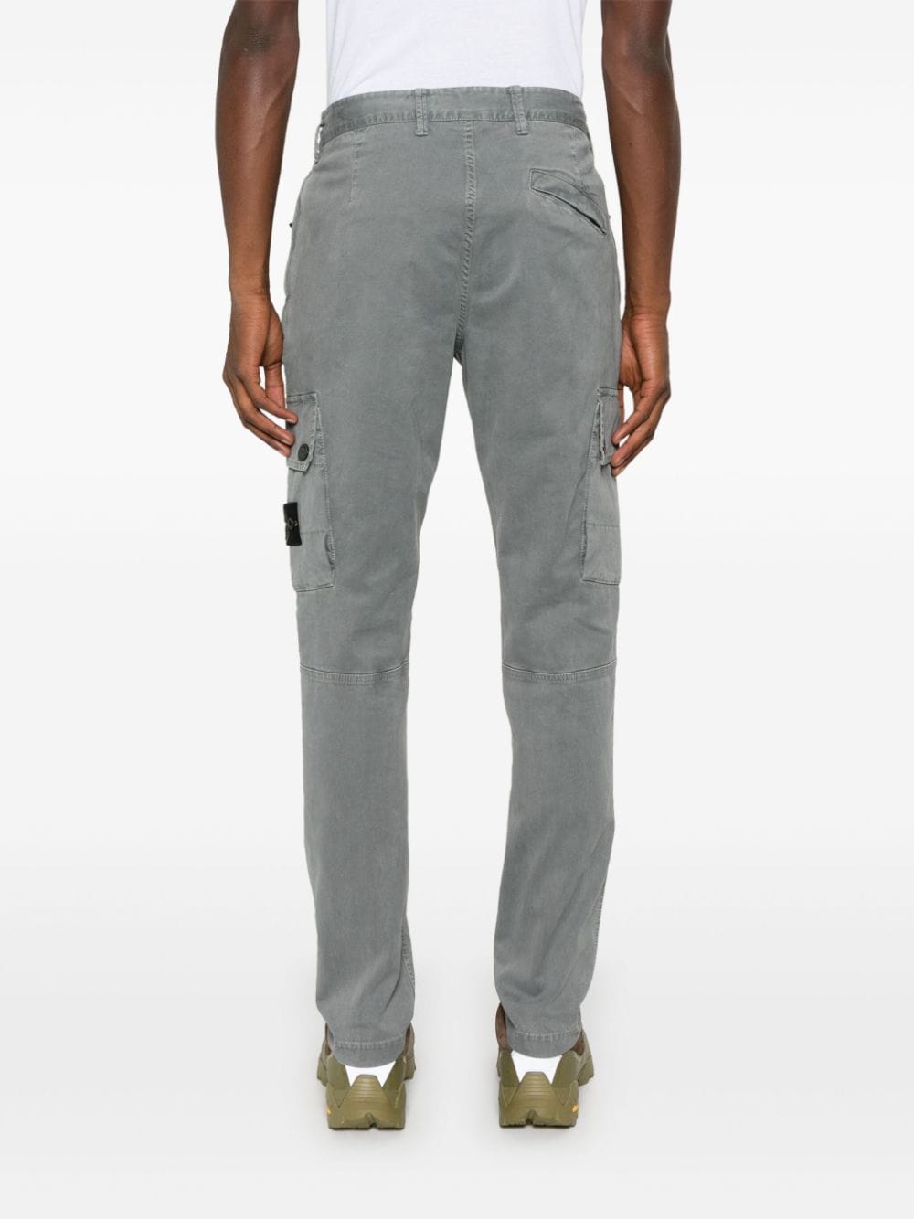 Shop Stone Island Compass-badge Cargo Pants In Grey