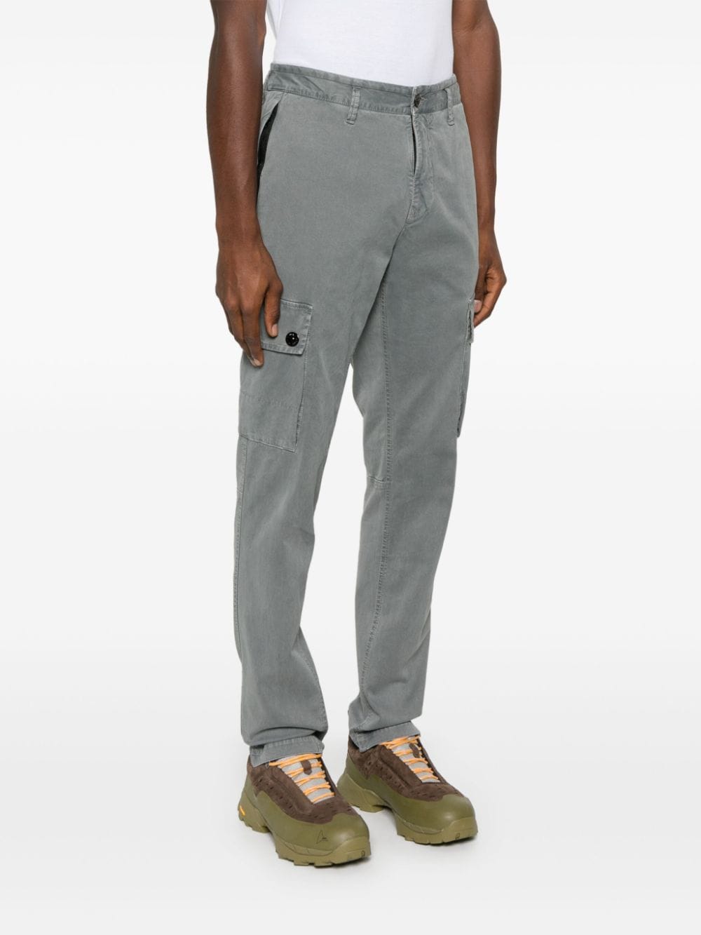 Shop Stone Island Compass-badge Cargo Pants In Grey