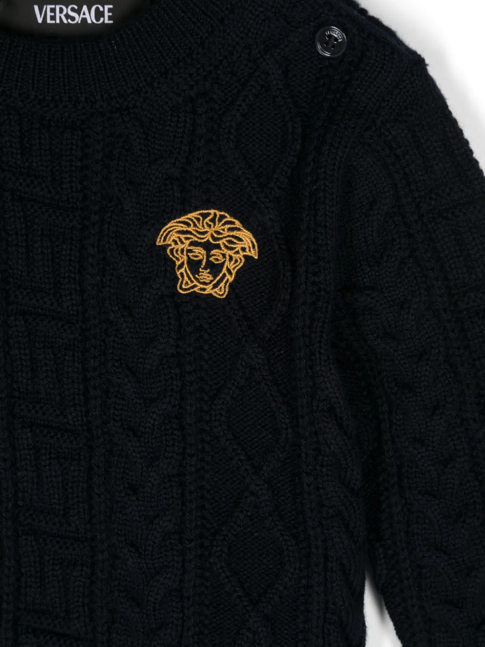 Versace Kids Trui met borduurwerk Blauw