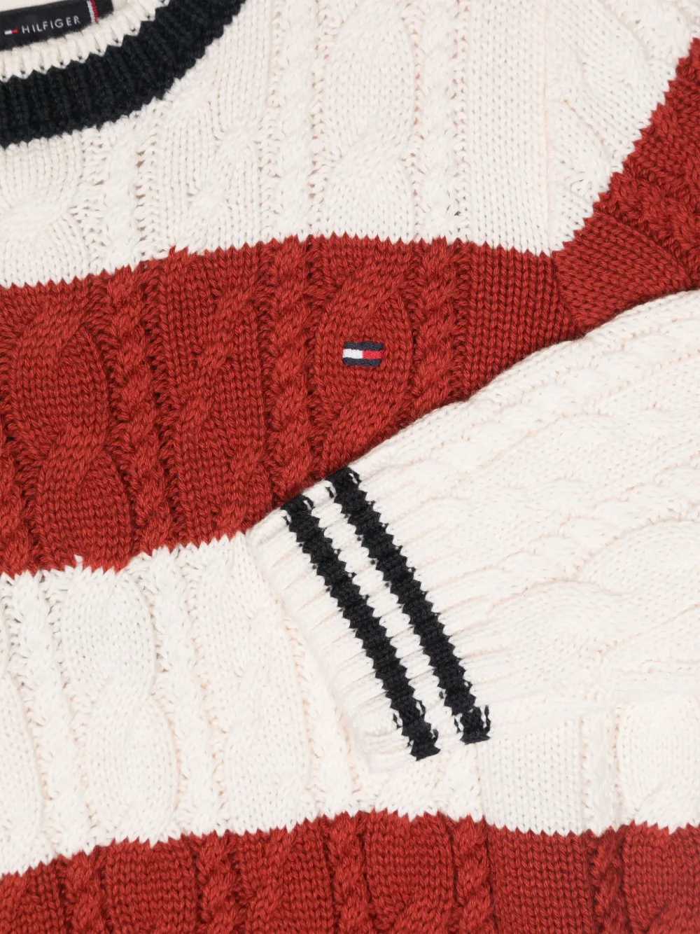 Tommy Hilfiger Junior Kabelgebreide trui Wit