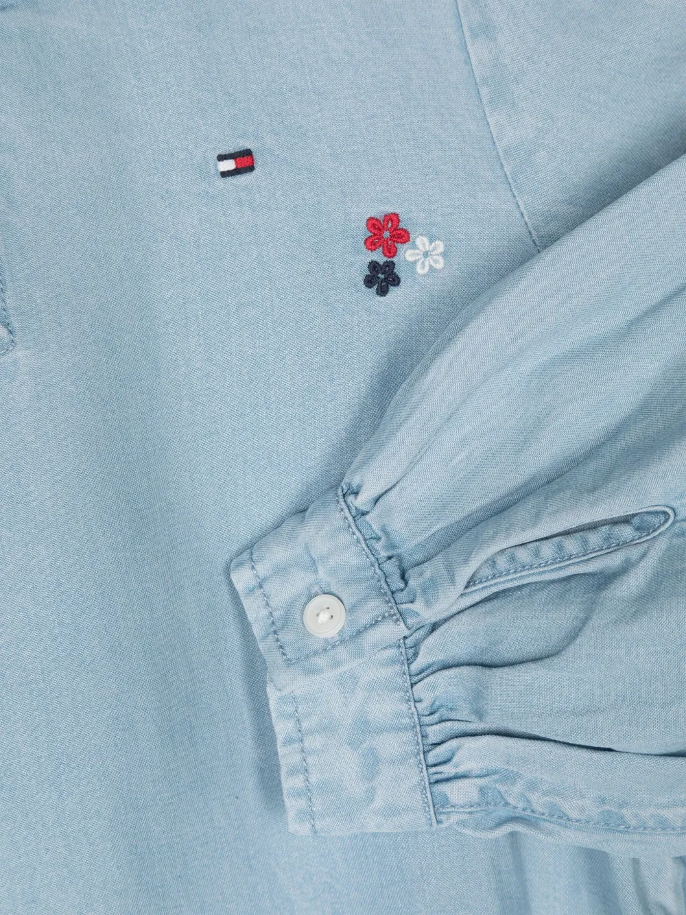 Tommy Hilfiger Junior Jurk met geborduurde bloemen Blauw