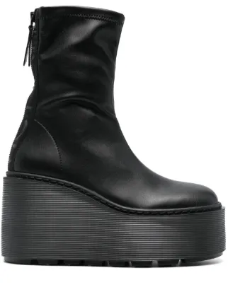 Vic Matie Leather Wedge Boots Black FARFETCH CA