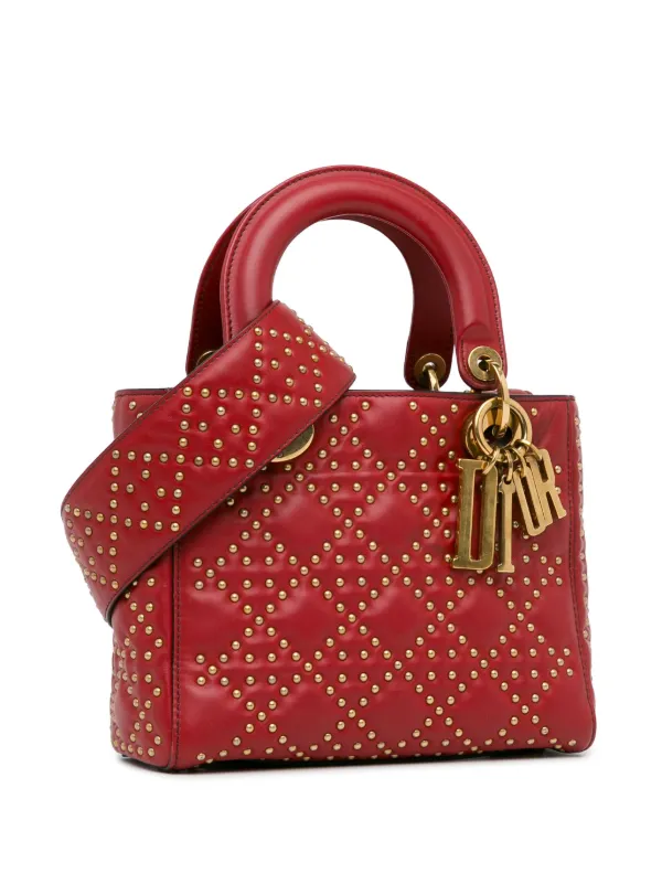 Christian Dior Pre-Owned 2017 Small Lambskin Cannage Studded