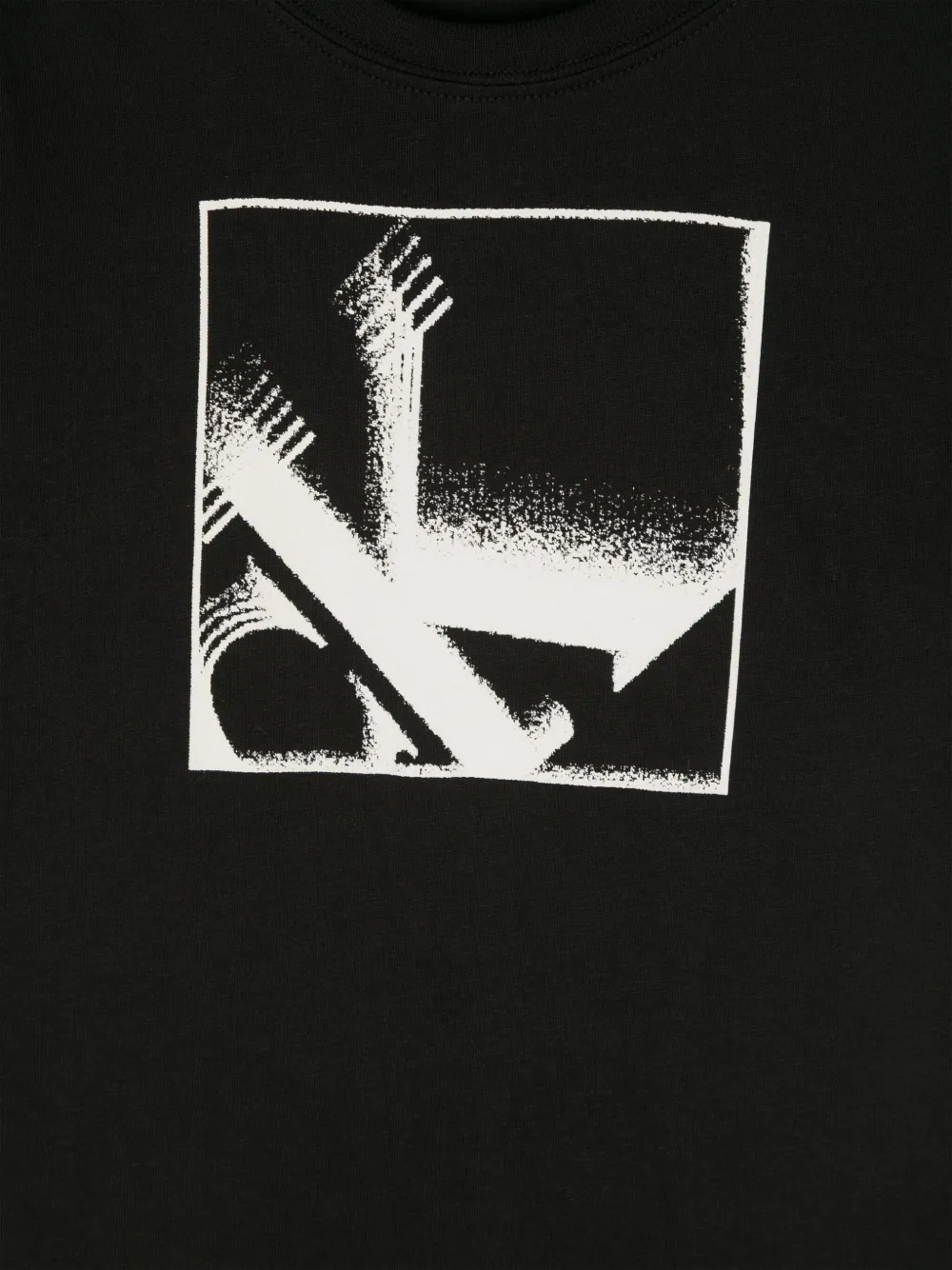 Calvin Klein Kids Katoenen T-shirt met logoprint Zwart