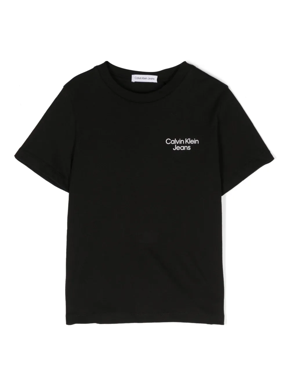 Calvin Klein Kids' Logo-badge Cotton T-shirt In Black