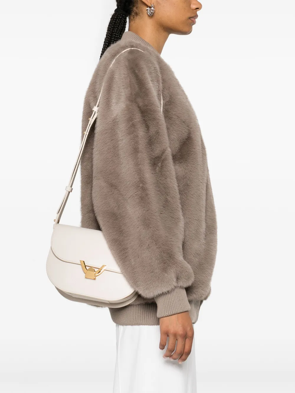Coccinelle Leren crossbodytas - Beige