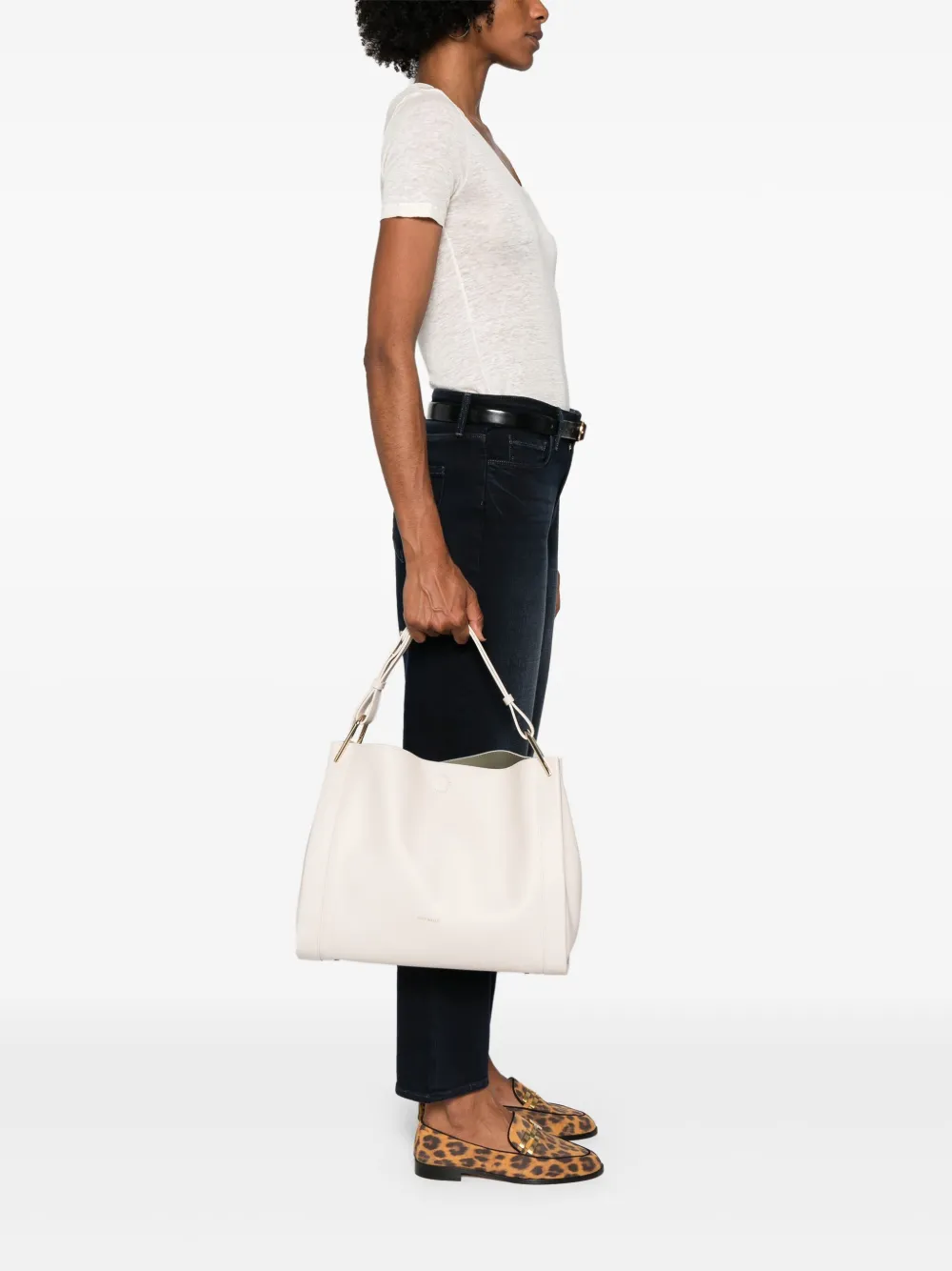 Coccinelle Schoudertas met logo - Beige